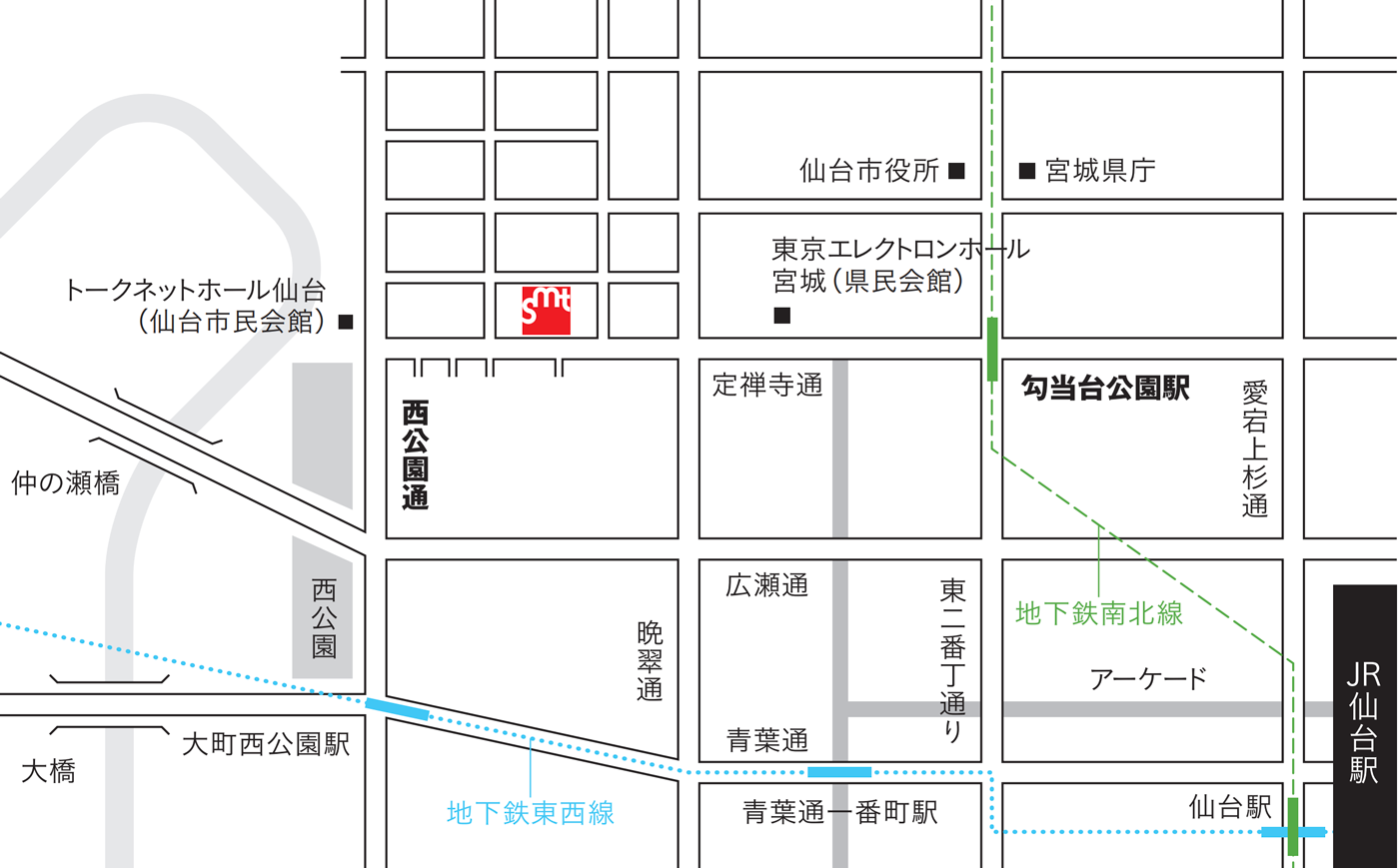 仙台短篇映画祭会場までの地図